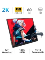 ZSUS 2160*1440  14-inch 2K Portable Monitor 60HZ For Laptop XBox PS4 / 5 Switch TV Box Cell Phone PC Extension  Mobile - Image 7