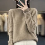New cashmere sweater women's sweater in autumn and winter 100% merino wool fashion O-neck autumn warm pullover top - Image 3
