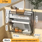 Desk File Organizer Mesh 5-Tier, Hanging Wall Mount Document Organization Stand, Desktop Vertical Mail Paper Folder Holder Rack - Image 7
