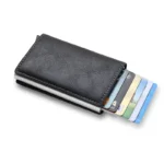 Rfid Aluminum Men Wallet Card Holders Purse Carbon Fiber Men Business Slim Thin Smart Wallet Credit Cardholder Case Note Holder - Image 14