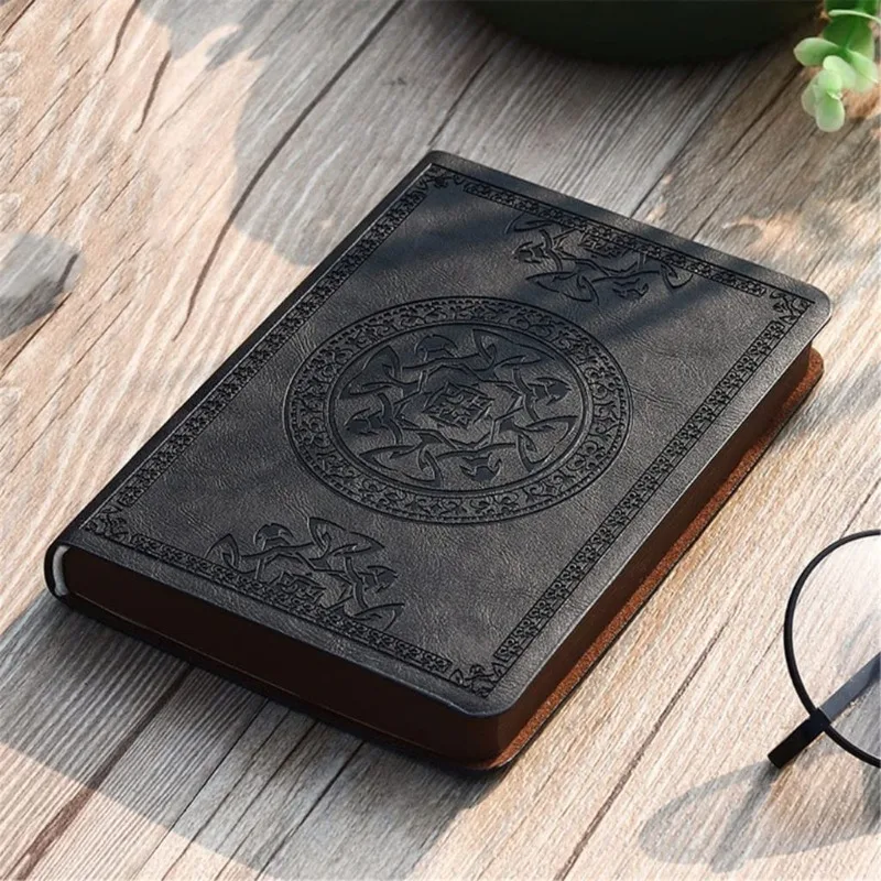 Sc42f4fc570104cd49395b79196e754f6l.webp 1PC New Portable Vintage Pattern Leather Notebook Diary Notepad Stationery Gift - Image 1