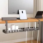 Under Desk Cable Management Tray No Drill Iron Power Strip Holder Wire Cord Organizer Clamp Mount for Home Office Desk - Image 2