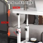 이동식 사이드 테이블 높이조절 책상 Mobile Bedside Table, Household Lifting Computer Desk - Simple Double-layer Small Office Desk -80x40 - Image 5
