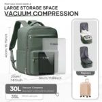 Ryanair 40x30x20 Travel Backpack Vacuum Compression Backpack with Pump,  Wizzair Cabin Bag 15.6" Laptop Travel Bag，Storage Bag - Image 2