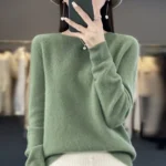 New cashmere sweater women's sweater in autumn and winter 100% merino wool fashion O-neck autumn warm pullover top - Image 14