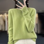 New cashmere sweater women's sweater in autumn and winter 100% merino wool fashion O-neck autumn warm pullover top - Image 2