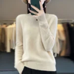 New cashmere sweater women's sweater in autumn and winter 100% merino wool fashion O-neck autumn warm pullover top - Image 10